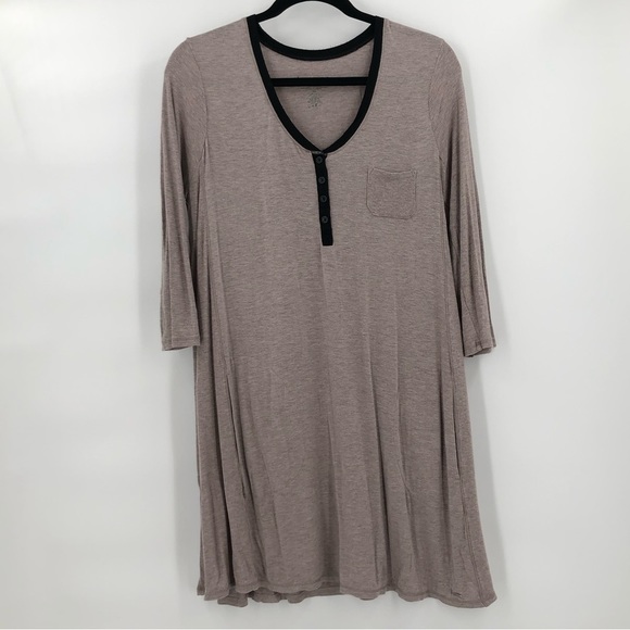 Dkny Other - Dkny Women’s Soft Cozy Nightgown w/Side Pockets Qtr Sleeves V Neck Size Medium